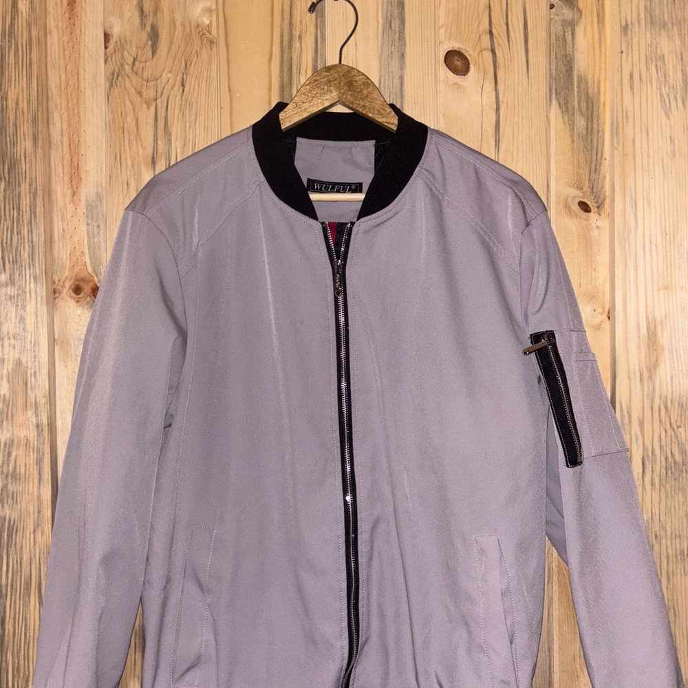 Stussy Light Gray Bomber Jacket